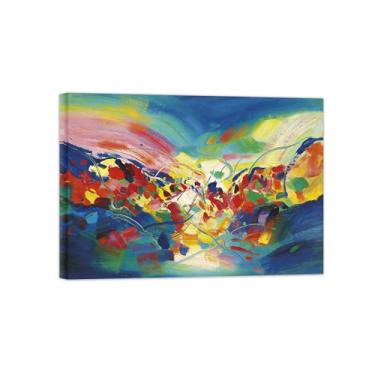 Imagem de Impressões abstratas em tela-Quadro texturizado para parede-Colorido 3-Pintura moderna para sala de estar 30x40cm Tela Embrulhada