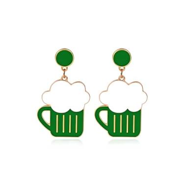 Imagem de LKingel Brincos de Dia de São Patrício para mulheres, ferradura, chapéu verde, trevo, pingente, brincos irlandeses, trevo verde, boa sorte, acessórios para decoração de dia de São Patrício, joias