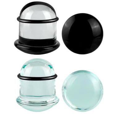 Imagem de WINSENET Kit de alongamento de orelha de vidro, 2-4 peças, plugues de 8 a 22 mm para medidores de orelha com anéis de borracha, kit de alongamento de orelha de vidro com alargador de orelha, joia para