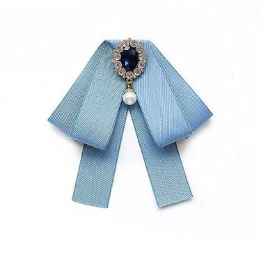 Imagem de Chamvino Conjunto completo de negócios gravata borboleta uniforme escolar broche gola feminina e masculina gravata borboleta broche corpete (opção multicolorida), Zinco, Pérola