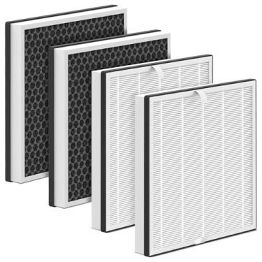 Imagem de Pacote com 4 filtros de substituição AP2410 compatíveis com purificador de ar DBFIT AP2410, filtragem multicamadas de HEPA e filtro de carvão ativado
