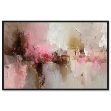 Imagem de Arte de parede rosa Creamy Rose Palette II da Art Remedy, moldura preta, 76 x 50 cm