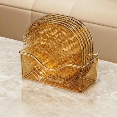 Imagem de Conjunto de 6 peças de pratos de osso, pratos laterais texturizados transparentes para aperitivo de sobremesa durável elegância para jantar e entretenimento em casa