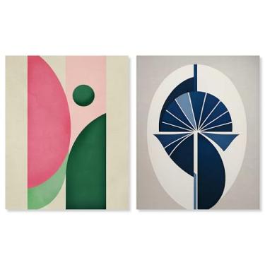 Imagem de Conjunto de 2 arte de parede para sala de estar com estampa geométrica dourada Glam da Art Remedy, embalagem para galeria, 40,6 x 50,8 cm