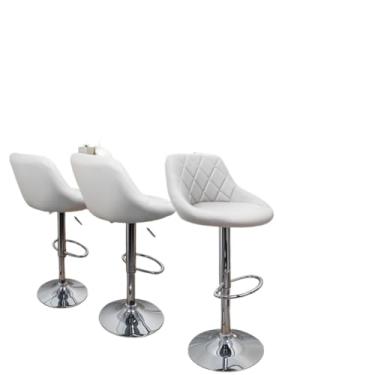 Imagem de Kit 2 Banquetas Milano Carmel Estofada Giratória c/Regulagem(Branco)