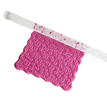 Imagem de GLOGLOW Rolo Com 28 Padrões, Material Compatível Com FDA, Aderência Confortável, 16 X 1 Cm, Leve para Massa e Pastelaria Rolo de Acrílico Nan (52011 flor de ameixa)