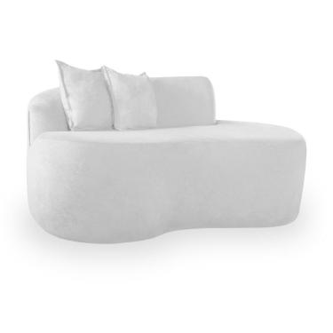 Imagem de Sofá Moderno 2 Lugares Sala E Recepção Bouclé Cor:cinza Claro