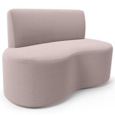 Imagem de Sofá 2 Lugares Orgânico Para Sala de Estar Living Larissa L02 Bouclê Rosê - Lyam Decor