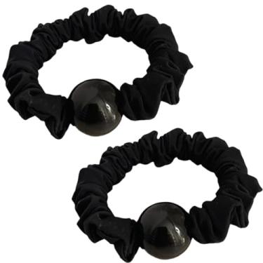 Imagem de Pérolas Faixa de cabelo de alta elasticidade simples elegante bonito acessórios de cabelo femininos cabeças corda laço de cabelo elásticos acessórios de cabelo simples alta cabeça elástica corda