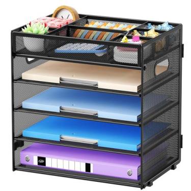 Imagem de Organizador de mesa Marbrasse, bandeja de cartas de 5 camadas, papel p