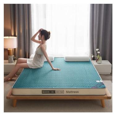 Imagem de Topper de colchão Queen, novo colchão de espuma viscoelástica de látex de seda refrescante, colchão individual dobrável para dormitório estudantil, colchão duplo, espuma viscoelástica de látex