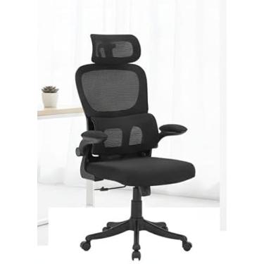 Imagem de Cadeira Ergonômica de Escritório Preta com Apoio de Cabeça, Encosto Ajustável e Suporte Lombar – Conforto (Preta)
