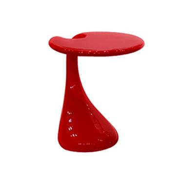 Imagem de Mesa lateral de sofá redonda, área de estar, vários quartos, mesa de cabeceira, varanda, janela, varanda, mesa de centro pequena (cor: preto) (vermelho)