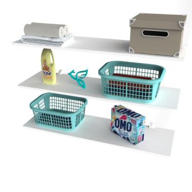 Imagem de Kit 3 Prateleiras Lavanderia Despensa Organizadora 90x20cm - Eita Casa