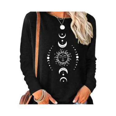 Imagem de Camiseta Feminina Rosa Com Estampa De Lábios E Letras, Manga Longa, Go