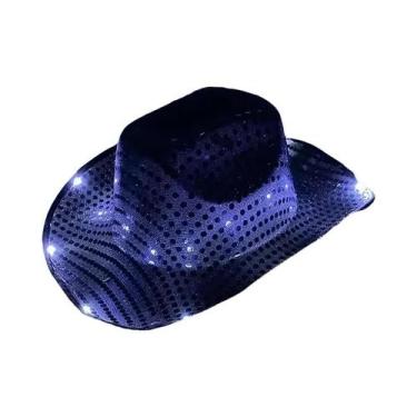 Imagem de Chapéu De Cowboy/Cowgirl Com LED, Boné Luminoso Para Homens E Mulheres