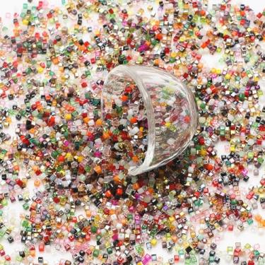 Imagem de YDJIANCAI 100 peças de contas de cristal de cubo quadrado contas de vidro a granel para pulseira, brinco, colar, faça você mesmo, colar, brinco, bijuteria (tamanho: 4 mm multicolorido)