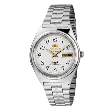 Imagem de Relógio Orient Automático Relógio Masculino, Mostrador Branco com Números Arábicos, Pulseira em Aço Inoxidável, Day-Date, Resistente à Água, Modelo 469WB1NH B2SX