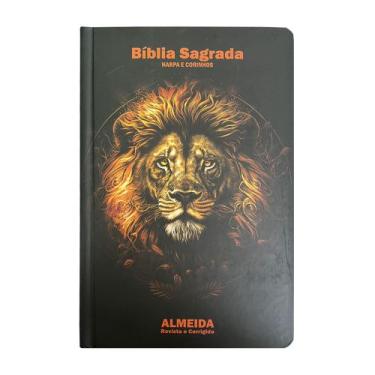 Imagem de Bíblia Sagrada Leão Black- Palavra de Jesus em Vermelho - Capa Dura - 