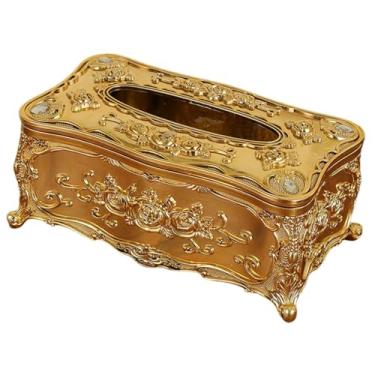 Imagem de Generic Porta-lenços de papel multifuncional com dispensador de guardanapos para banheiros, Ouro