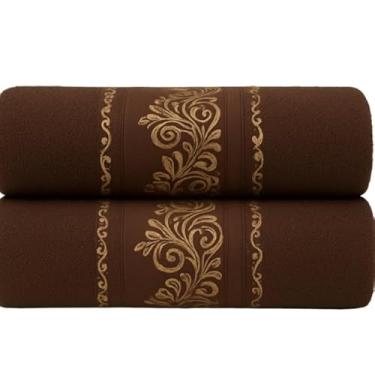 Imagem de Kit 2 Toalhas de Banho Gigante Premium 100% Algodão Macias, Felpudas, Super Absorventes para Banho, Piscina, Ideal para Família e Adultos(Kit 2Toalhas-Marrom)