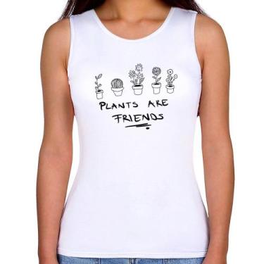 Imagem de Regata Feminina Plants are Friends - Foca na Moda, Branco, M