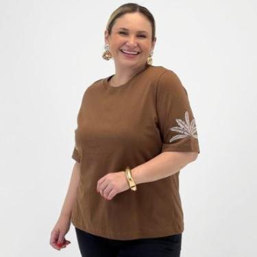 Imagem de Camiseta Secret Glam Plus Size Manga Curta com Bordado Feminina-Feminino