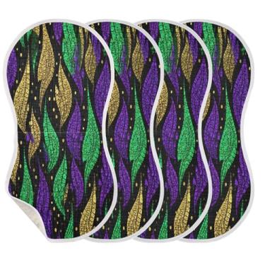 Imagem de Wassud Panos de musselina para bebês com estampa de flor abstrata, pacote com 2, babadores de algodão, toalhas de rosto absorventes e macios para arrotos para meninos e meninas recém-nascidos