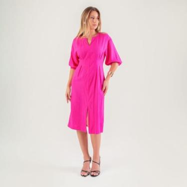 Imagem de Vestido susie midi manga 3/4 feminino - Susie Modas, Pink, G, 10 unida