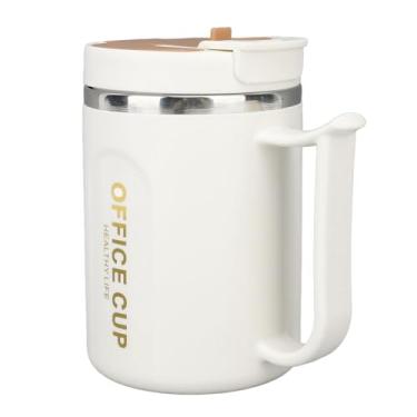 Imagem de GLOGLOW Suprimentos para café e chá Caneca de café Isolada Com Tampa, Camada Dupla, 500ml, Com Alça e Colher, para Viagens e Acampamento Em Aço Inoxidável 304 Nan ()