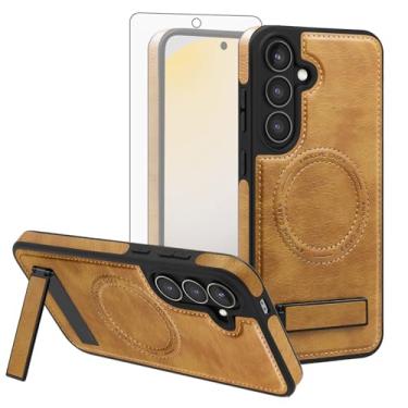 Imagem de Asuwish Compatível com capa de telefone S25 FE JDCXQZJ EUA marrom