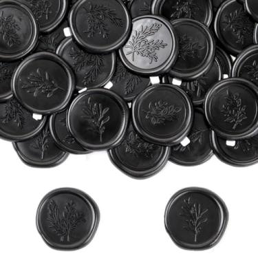 Imagem de 60 adesivos de selo de cera para convites de casamento autoadesivos vintage lacre de cera para convite, envelopes, embrulho de presente, Natal (3 designs em 1 pacote) (preto)