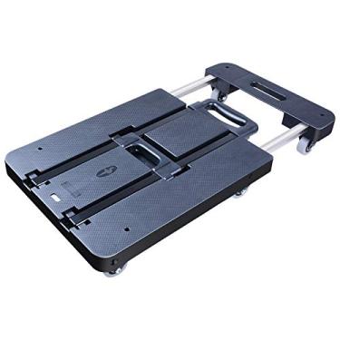 Imagem de Carrinho de mão dobrável - Carrinho de bagagem portátil para viagem de carro, comprimento ajustável, carrinho multiuso resistente para compras, acampamento e mudança