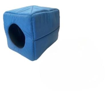 Imagem de Caminha Pet Toca 2 EM 1 Cama Para Cães e Gatos Com Almofada(SUEDE TOCA AZUL,P 30X38)