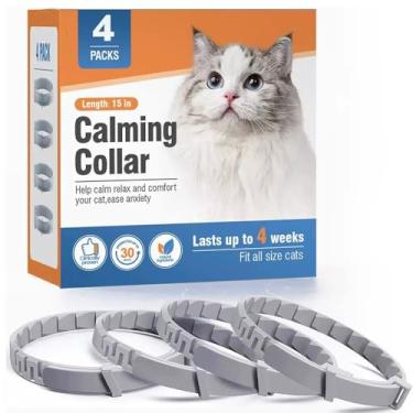 Imagem de Coleira calmante para gatos pacote com 4 240 dias - Coleira de feromônio para gatos começa em 1 hora, interrompe fogos de artifício e ansiedade de separação - Design ajustável à prova d'água