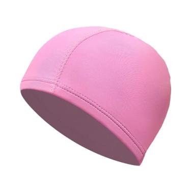 Imagem de Vaveren Touca de natação de tecido respirável, serve para cabelos longos e curtos, leve, portátil e confortável. Ideal para homens mulheres, perfeita para, Rosa