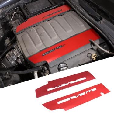 Imagem de Suetlcoity Acabamento da tampa do painel do compartimento do motor de alumínio compatível com Corvette C7 2014-2019 Painel de proteção do compartimento do motor capa do alfabeto acessórios capas