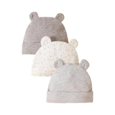 Imagem de Conjunto De 3 Peças De Chapéu Para Bebê Recém-Nascido Em Algodão Macio