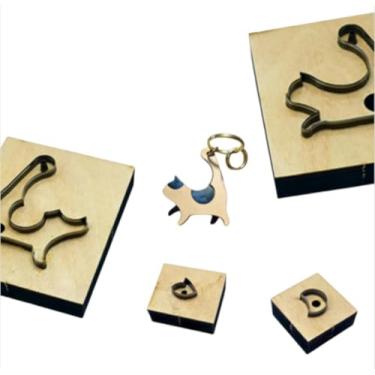 Imagem de YJIUYUANQ Conjunto de perfuradores de couro para artesanato, cortador de matriz de corte de aço de liga e estampagem, molde de gravação em relevo - pingente de gato