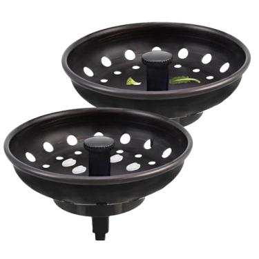 Imagem de Cesto de Filtro para Pia da Cozinha - 2 Peças Filtro De Ralo Com 32 Furos E Tampa | Cesto de Tampão para Pia de Uso Doméstico | para Cozinha Banheiro Chuveiro Restaurante Catering Lavanderia