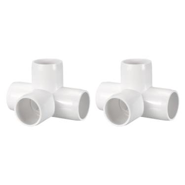 Imagem de DTGN 2 peças de encaixe de PVC de cotovelo de 0,9 cm, encaixe de tubo de PVC de grau cruzado de 4 vias SCH40, conector de cotovelo de canto DIY para móveis de construção, conexão de estrutura de