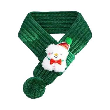 Imagem de Cachecol Tricotado Vermelho E Verde Para Cachorros, Acessório De Natal