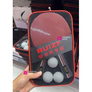 Imagem de Kit 2 Raquete Tenis De Mesa Ping Pong Profissional + Bolinha - FERREIR