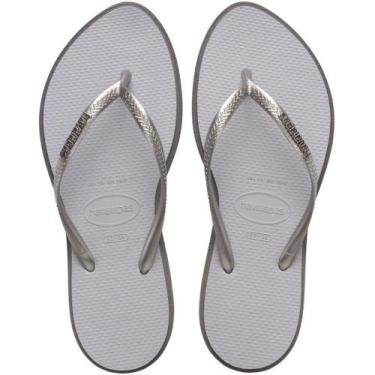 Imagem de Chinelo Havaianas Oficial Slim Point, Cinza, 37/38