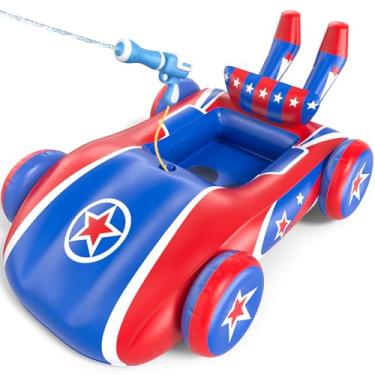 Imagem de Sunrad Boias Para Piscina De Carro Com Pistola D'Água Crianças, Brinquedos Infláveis Crianças 3 A 8 Anos, Água Ao Ar Livre No Verão, Praia, Natação Meninos E Meninas