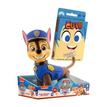 Imagem de COMP Kit Boneco Chase 40cm Patrulha Canina + Jogo Eu Vi 55 Cartas Dive