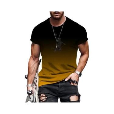 Imagem de Camiseta Casual Masculina De Tamanho Grande Com Gradiente 3D, Estilo H