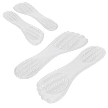 Imagem de 2 pares de almofadas de 3/4 pés, almofada de silicone transparente antichoque para sapatos de salto alto, com design respirável e confortável para mulheres caminhando e fazendo compras