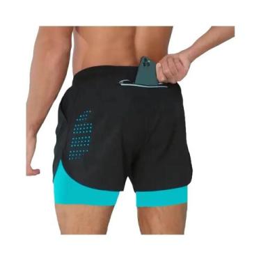 Imagem de Shorts De Treino Masculinos 2 Em 1 De Secagem Rápida Para Corrida E Mu