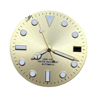 Imagem de Mostrador De Relógio Luminoso Sunburst 28.5mm Com Ponteiros Para Movim